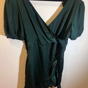 Elegant Green Wrap Dress